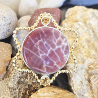 Sterling Silver and 22K Gold Vermeil Fire Agate Ring with Citrine