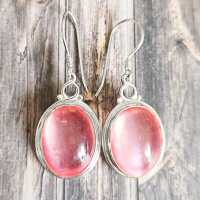 Pink Selenite Dangle Earrings