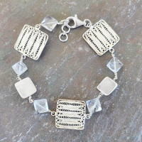 Filigree Link Bracelet with Rutilated Quartz  