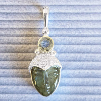 Labradorite Goddess Pendant with Green Amethyst