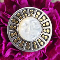 Mother of Pearl Goddess Ring with 18K Gold