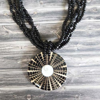 Balinese "Shiva" Shell Necklace in Black