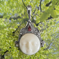 Sterling Silver Goddess Pendant with Pink Tourmaline