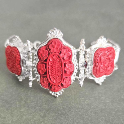 Cinnabar Bracelet with Garnet