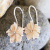 Pink Shell Carved Flower Latchback Earrings